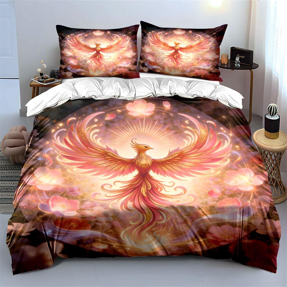 Phoenix Floral Decorative Set Soft Comfortable Duvet Cover Bedding Set Included 1*Duvet Cover & 2*Pillowcases, Gift