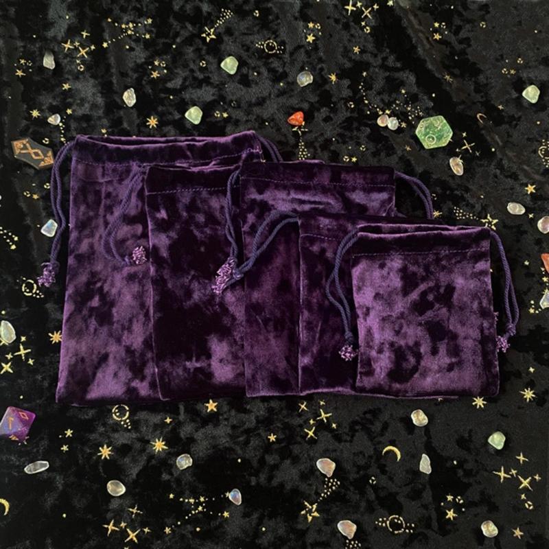 Velvets Tarot Drawstring Bag Jewelry Rune Pouches Organizers Dices Party Storage Bag for Tarot & Oracle Cards Easily Use