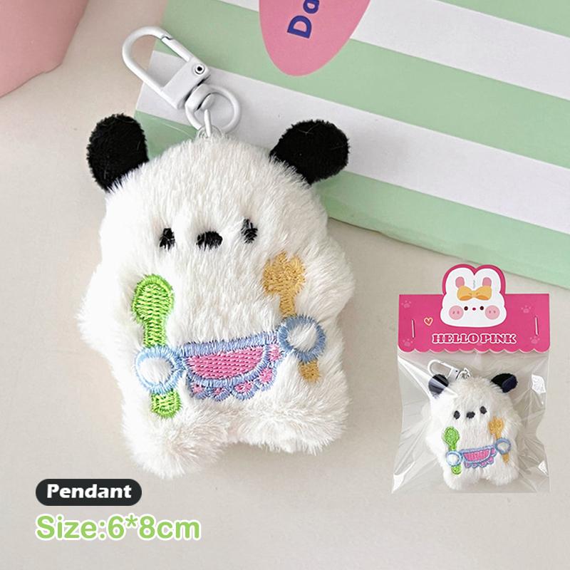 Breloc cu pandantiv drăguț de pluș cu câinele Pochacco pentru femei, fete, inel de chei auto creativ, decorațiuni pentru geantă, accesorii, cadou