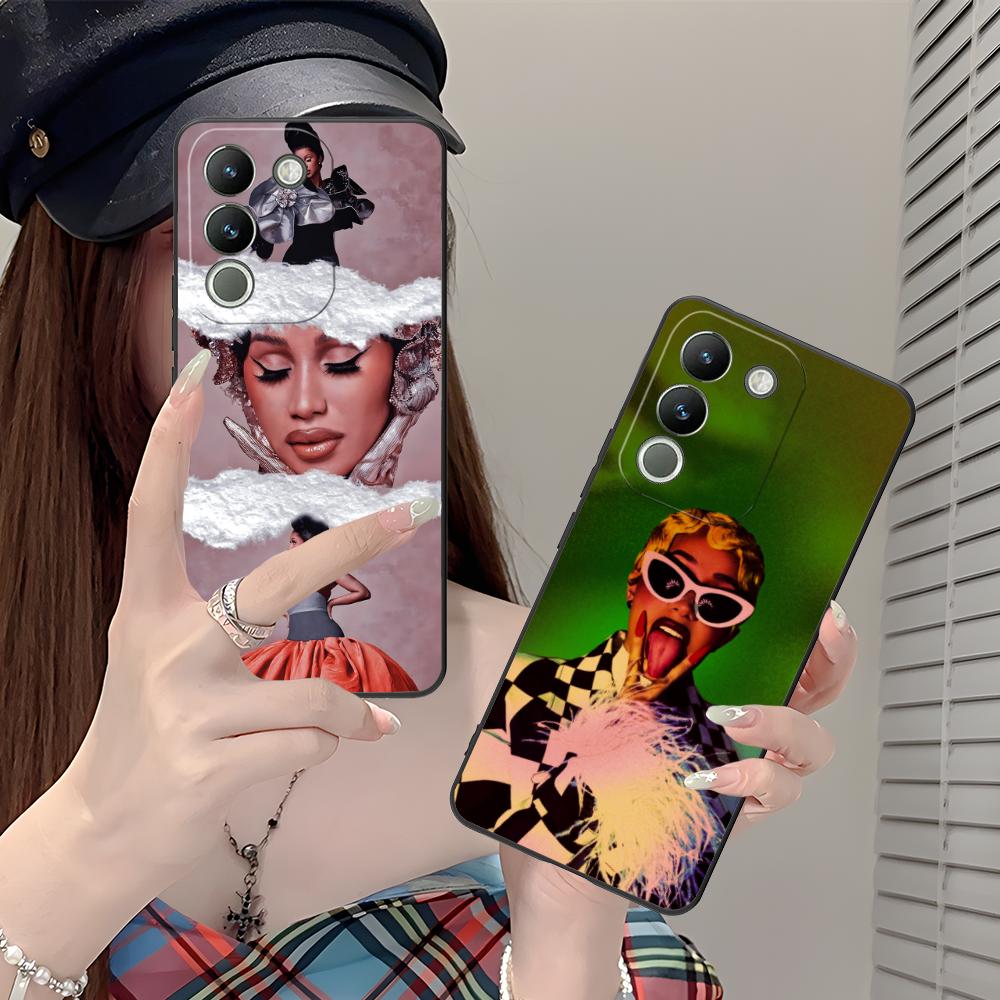 Cardi B Matte TPU Mobile Phone Case for VIVO Y77 76 75 74 73 72 58 56 55 51 50 38 36 Y19 Y18 Y03 Y01 5G Colorful Cover