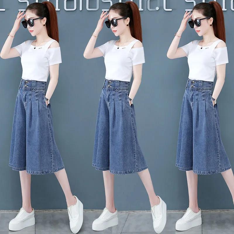 Y2k Streetwear Womens Clothing Urban Pant Plus Size Women's Denim Capris Woman Harajuku Fashion Baggy Jean