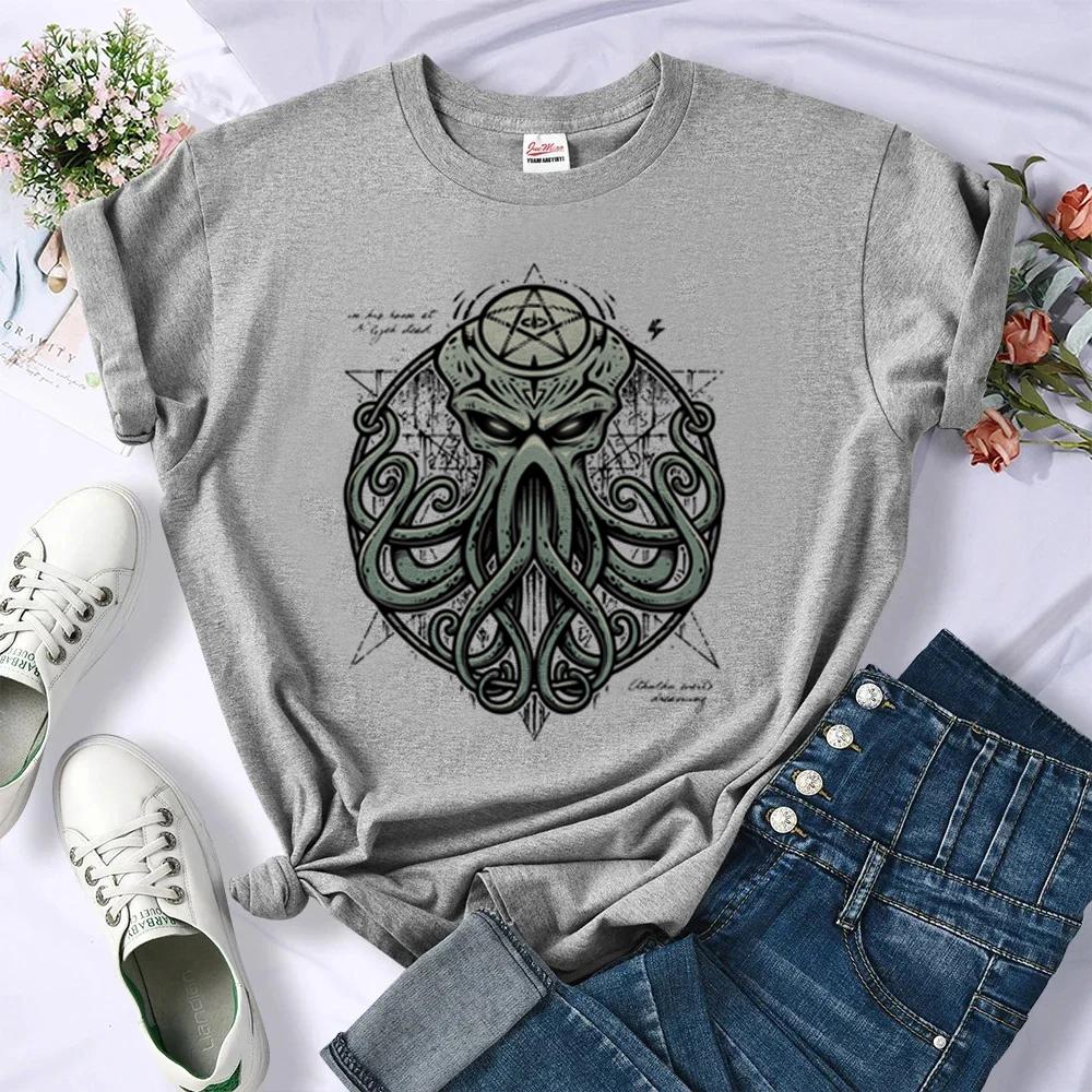 Cthulhu Tshirt Female Clearance Sales Party Gothic Streetwear Vintage T Shirt Cheap Gothic Japan Baddie Y2k