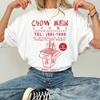 Camisetas Gráficas de Macarrão Chow Mein Fofo Comida Chinesa Camiseta Feminina Streetwear Vintage Camiseta Unisex Roupas Grunge de Verão Oversized