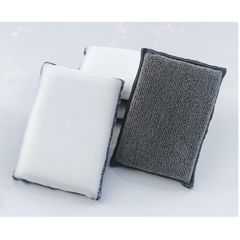 Long Lasting Microfiber Nylon Sponge Block 3X Absorbency High Durability Scrubbing Pad For Kitchen Bathroom Car Cleaning