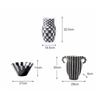Ceramic Vase Black Check Geometric Striped Flower Pot Flower Vase Ceramic Handicraft Floral Arrangement Accessories