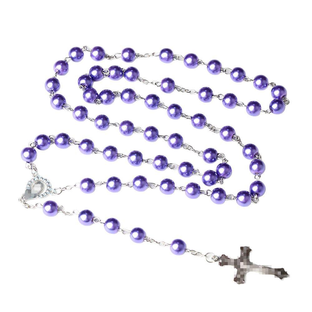 Disponibile: Collana Rosario con Perle di Vetro e Croce