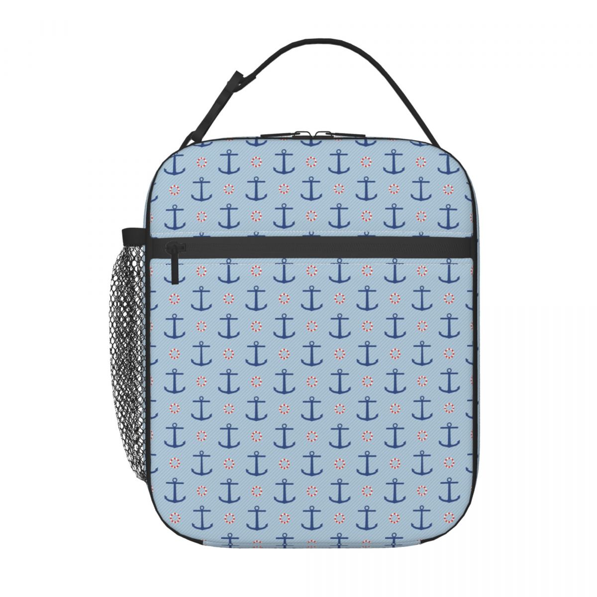

Navy Ship Nautical Anchor And Ship Wheel Ocean Insulated Lunch Bag for Women Kids Leakproof Food Boxes Thermal Lunch Box Tote One Size