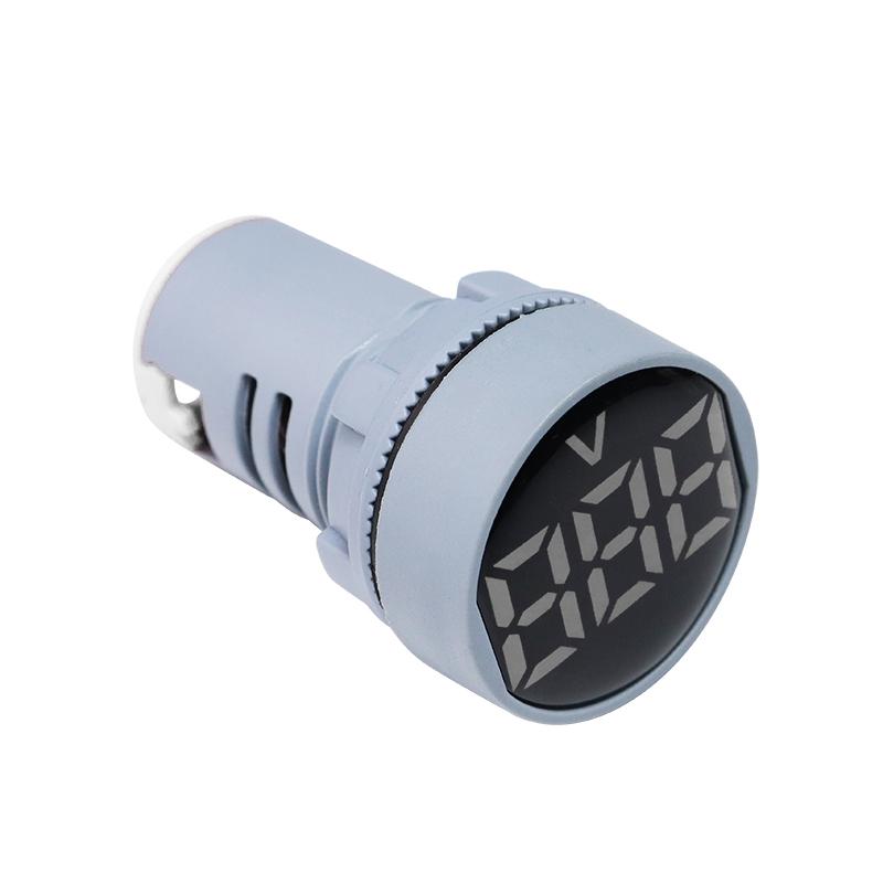 AC30-500V Voltmeter Square / Round Panel LED Digital Display Volt Meter AC 220V 22mm Opening Diameter Mini Voltage Tester Gauge