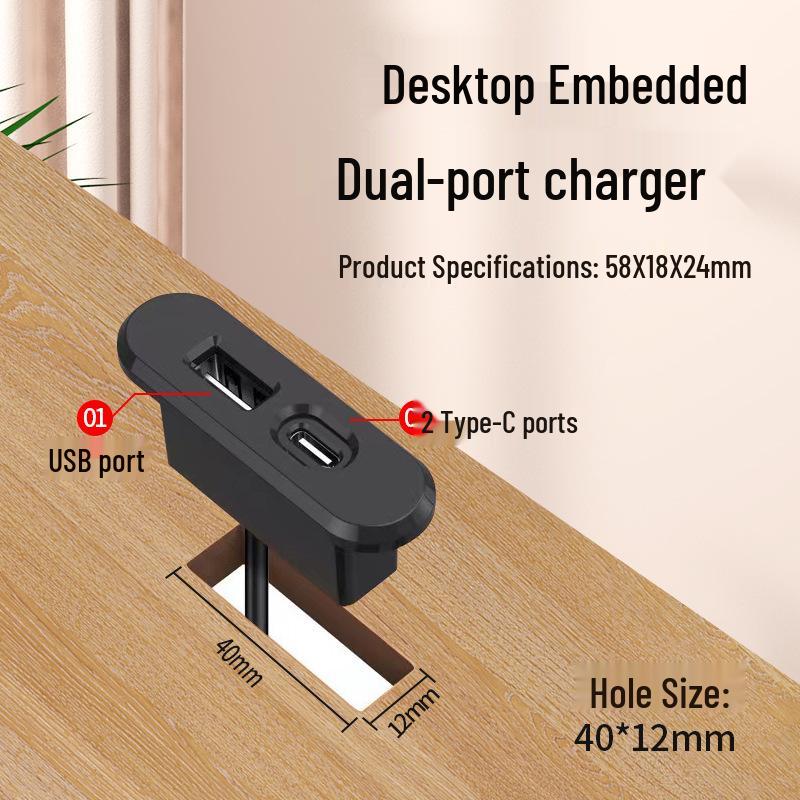 Mini TYPE-C Sofa Bedside Table Charger 5V 2A USB Mobile Phone Charger