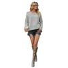 Autumn and Winter Women's Sweater Solid Color Round Neck Knit Loose Flared Sleeve Pullover Sweater
