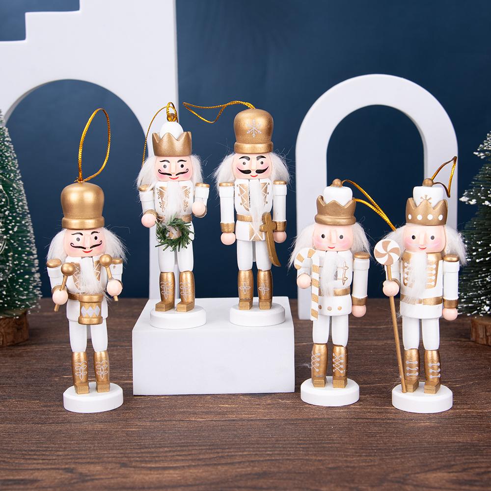 White & Gold Luxury Nutcracker Ornament Set