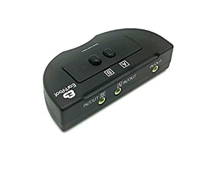 

2 PORT STEREO Manual Switch Box Audio Speaker selector2 port stereo manual switch box AUX audio speaker selector 3.5mm 3.5mm [item] чорний