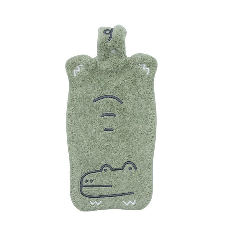 

Coral Fleece Cartoon Animal Hand Towel With Embroidered Design For Kids And Home Use зелёный