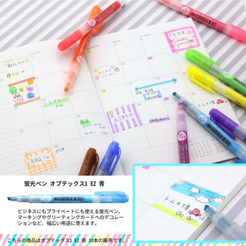 Zebra Highlighter Optex 1 EZ Blue 10 pieces B-WKS11-BL