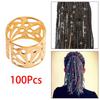 100 Pieces Dreadlocks Beads Beard Hollow Pattern Opening Adjustable Metal Cuffs Dread Locks