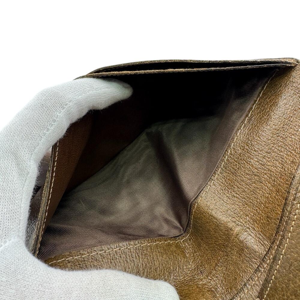 GUCCI Sherry line leather Purse Brown leather Used