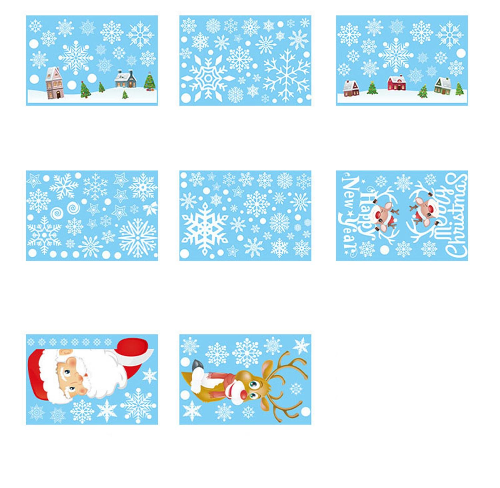 

Рождественские наклейки Двусторонние Цветные Снежинка Электростатические для Стекла One Size