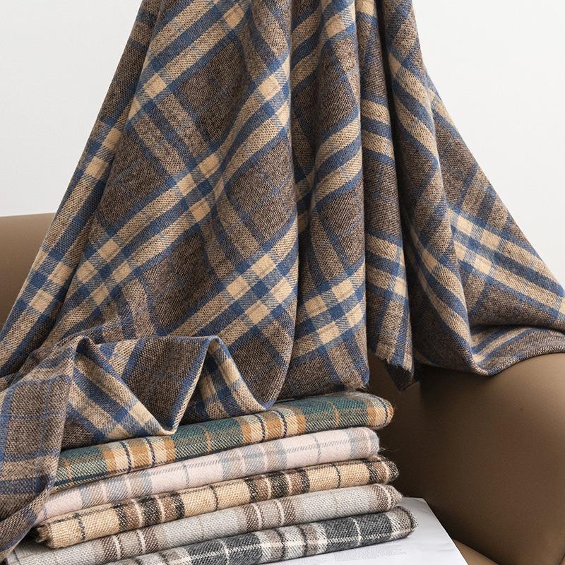 New imitation cashmere plaid scarf women's autumn and winter versatile couple warm scarf gift dual-purpose shawl