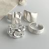 925 Sterling Silver Rings for Women Couple Minimalist Handmade Simple Moon Heart Ring Fine Jewelry Gift Prevent Allergy
