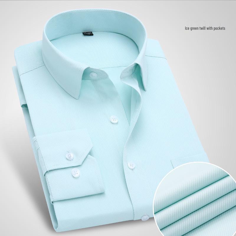 Men's Plus Size Slim Fit Long Sleeve White Shirt - Business Casual Autumn Wear