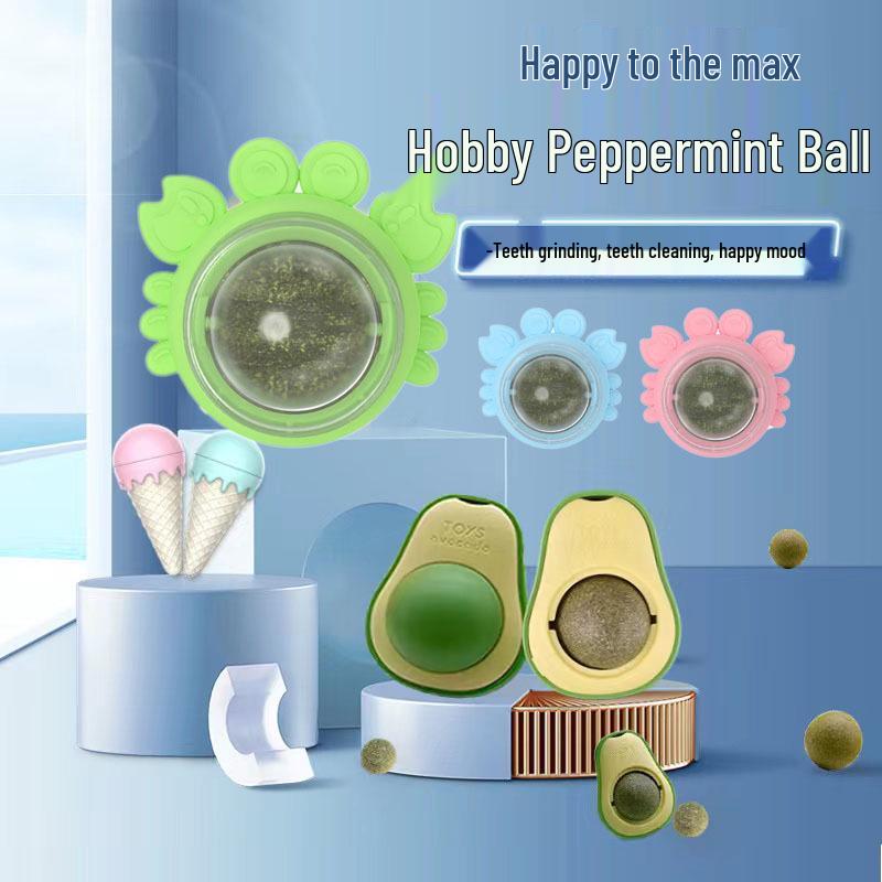 Avocado Catnip Ball Toy: Interactive, Teething & Teeth-Cleaning Fun for Cats
