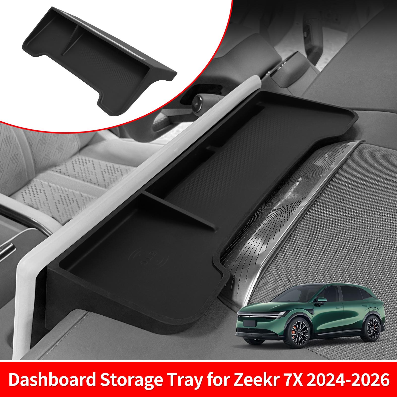 for Zeekr 7X 2025-2026 Central Control Screen Rear Storage Box Silicone Car Interior Accessories Dashboard Storage Tray