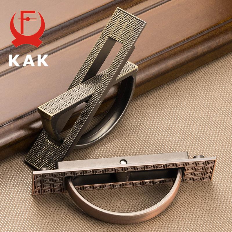 KAK Vintage Tatami Hidden Door Handles Zinc Alloy Recessed Flush Pull Cover Floor Cabinet Handles Furniture Handles Hardware