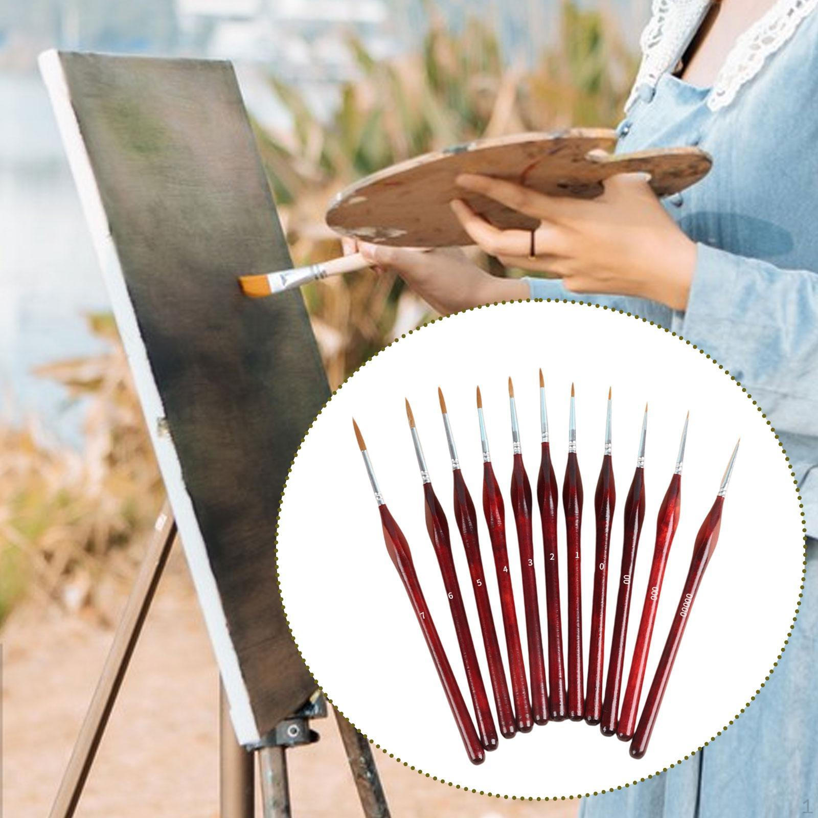 

11 штук Мініатюрні пензлі для малювання Арт Лайнер Портативні матеріали Зручні Деталі red