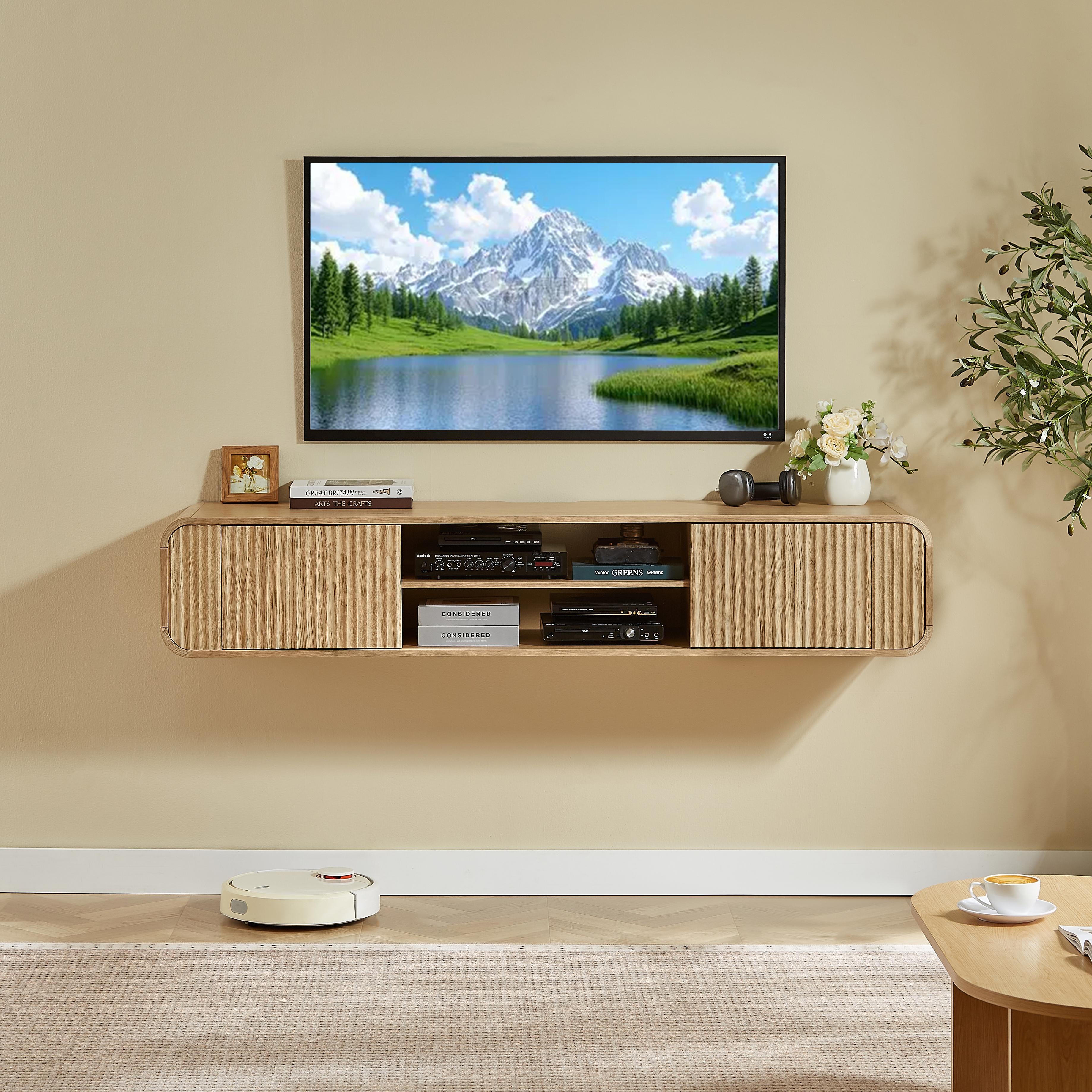 160cm pie sienas stiprināms TV skapītis