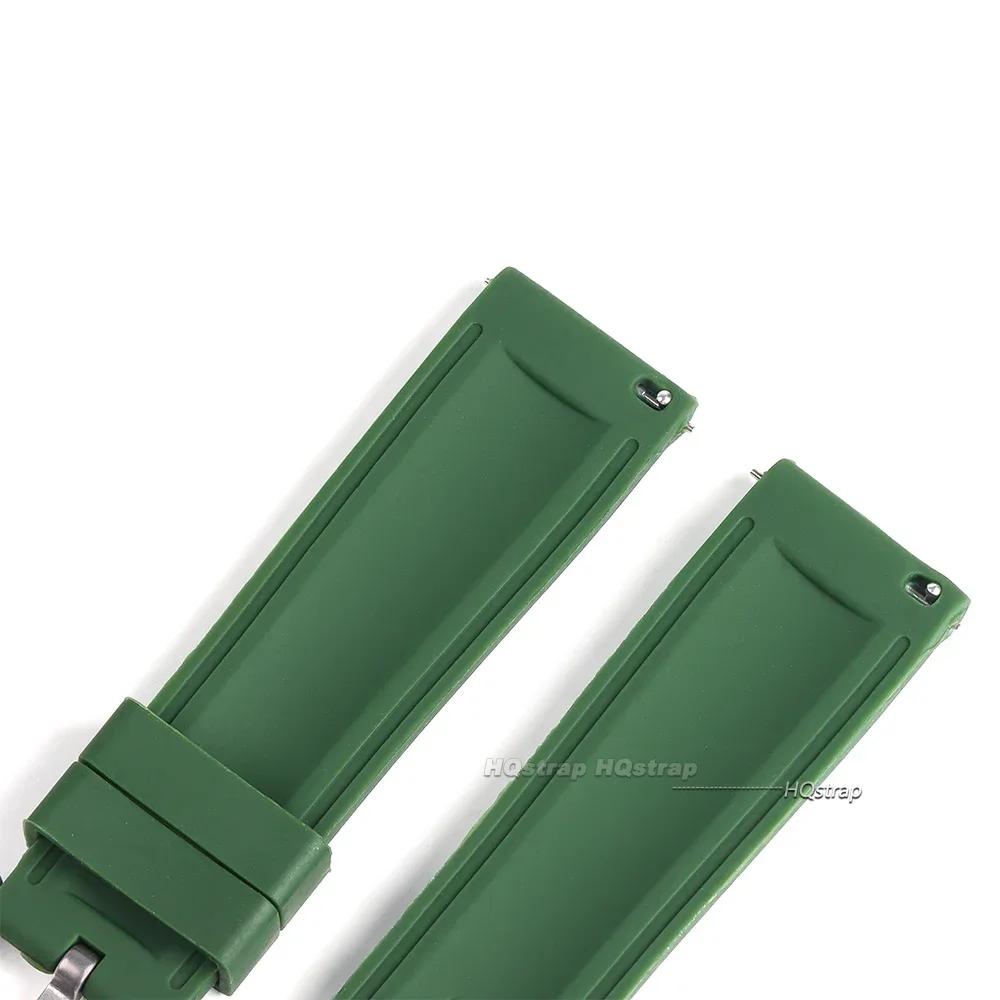 Silicone Waterproof Quick Release Watchband 18mm 20mm 22mm 24mm Black Green Rubber Strap for Seiko Soft Dustproof Watch Bracelet