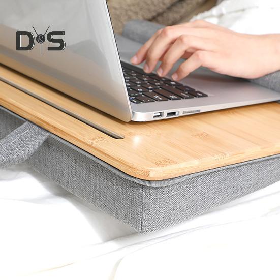 Scrivania Compatta per Laptop Supporto per Laptop con Poggiapolsi Maniglia Slot per Tablet Scrivania Multifunzionale da Ginocchio per Adulti Adolescenti Studenti
