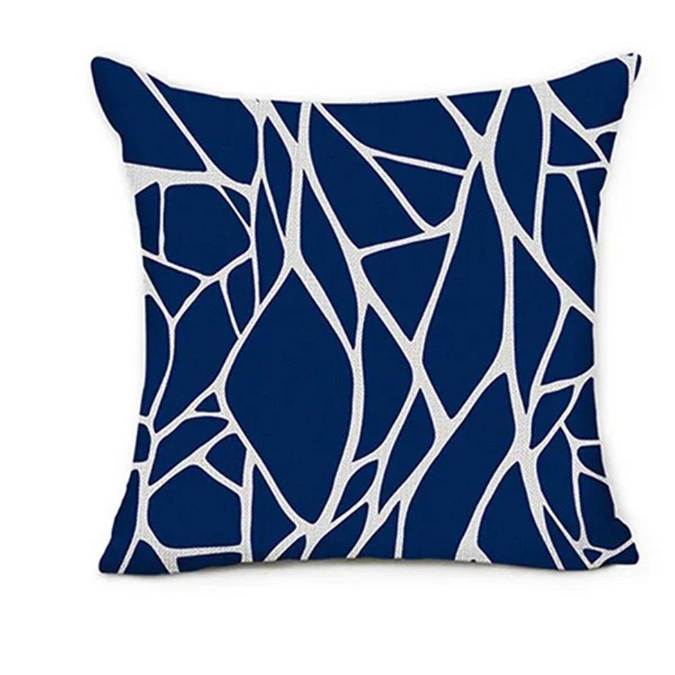 

Домашний декор Синий Геометрический и Цветочный Узор Подушки-накидки Наволочка с узором Подходит для дивана Спальни Автомобиля Наволочка 16x16Inch