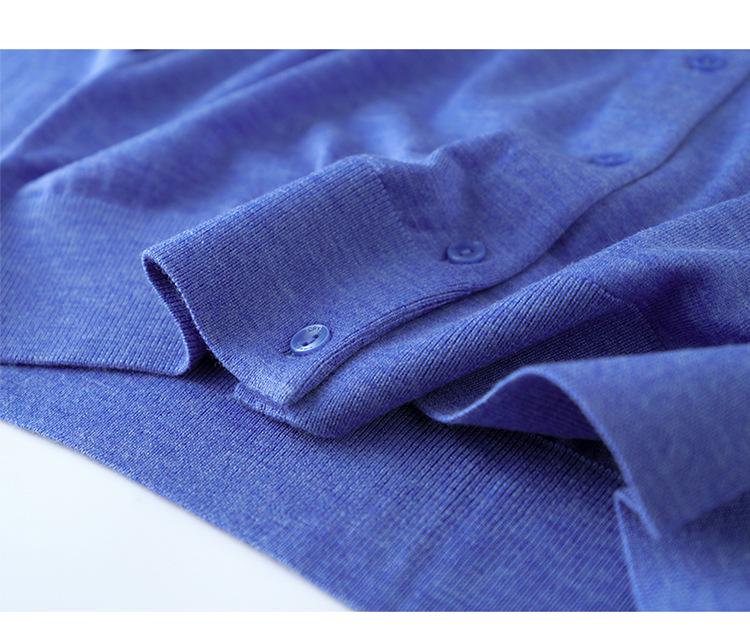 2026 Women's Elegant Fine Wool Cardigan - Loose, Slimming, Round Neck, Solid Color, Single-Breasted Outerwear