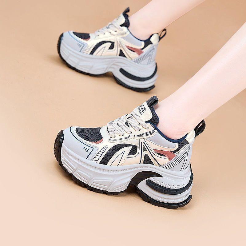 22 vår och höst nya retro pappaskor superheta mesh-sneakers små tjocka sulor är ökade
