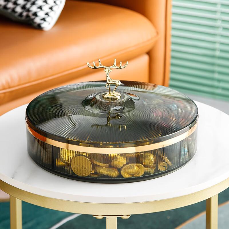 Qianxing Acrylic Deer Head 5-Compartment Serving Tray, 2-Pack