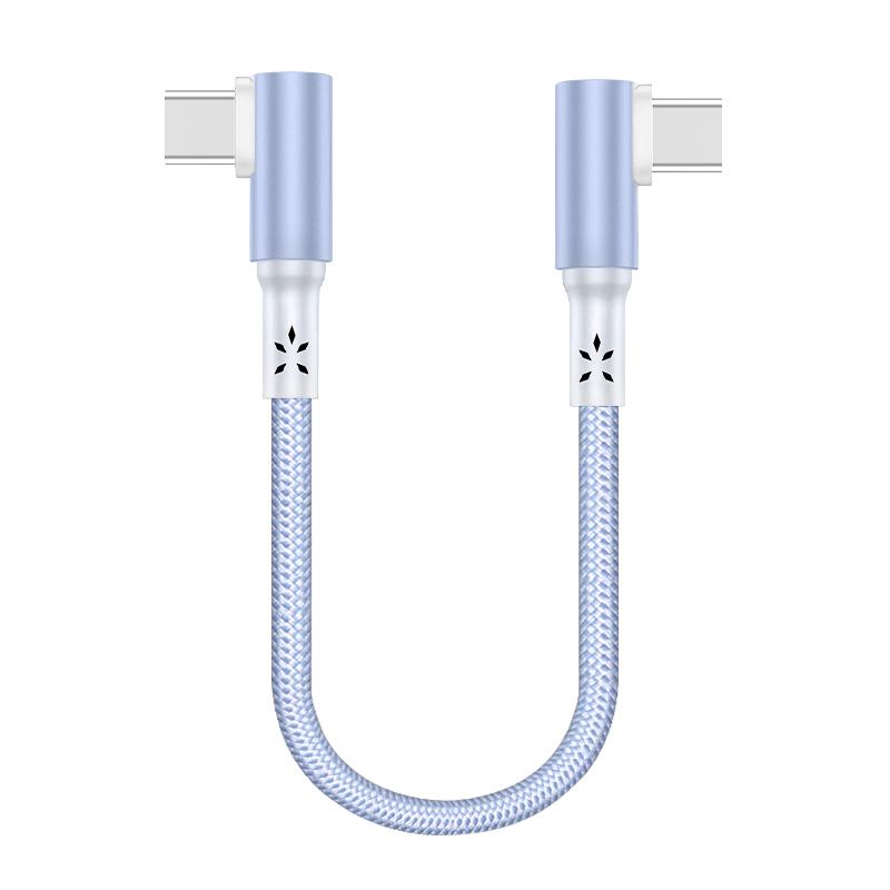 Factory Short USB Type-C Cable 5A Fast Charging 90 Degree Elbow Braided Portable Data Cable for iPhone