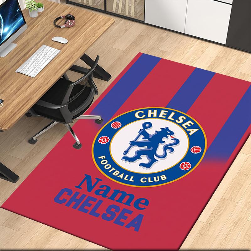 Custom Name Chelsea Football Club Printed Carpet Rug For Office Chair Living Room Bedroom Kitchen Room Decor Gifts