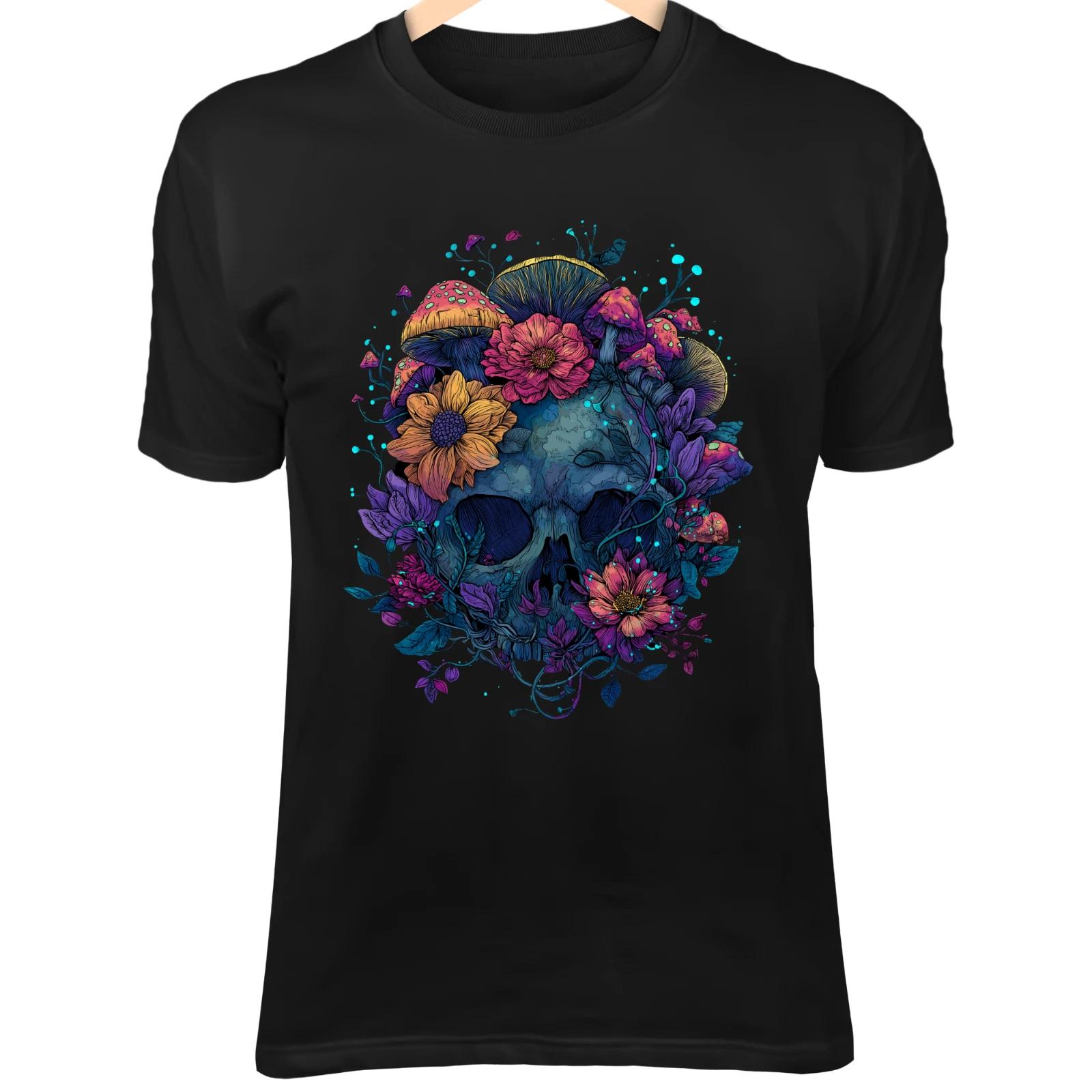 Центральный элемент в виде черепа - Биолюминесцентные грибы и весенние цветы Фэнтези-арт XL