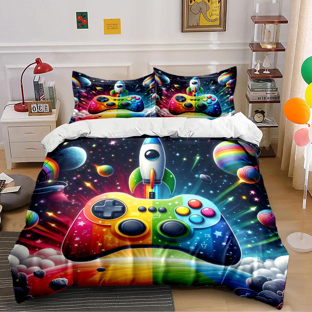 Gaming Rocket Universe Bedding Bedding Duvet Cover Set Duvet Cover Pillowcases (1 * Duvet Cover 2 * Pillowcases, without duvet insert)