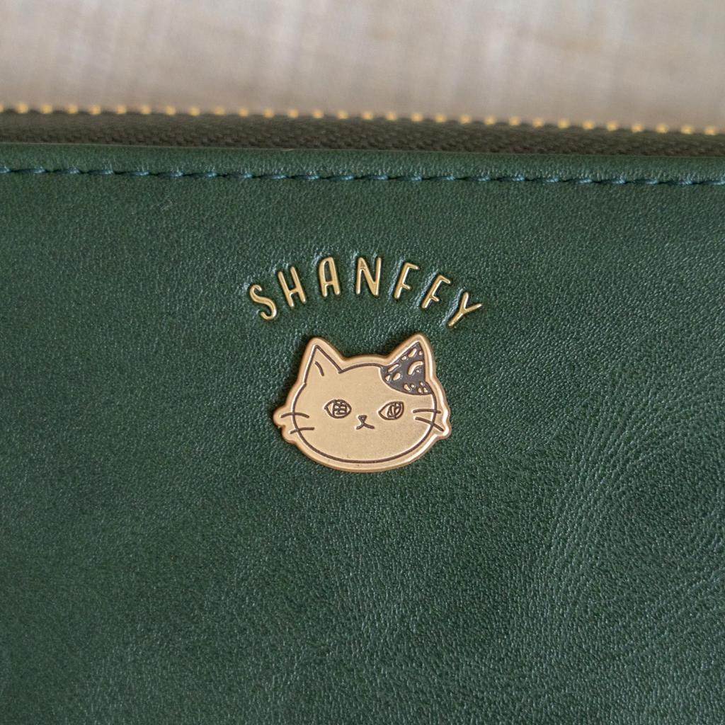 Chanfee Long Wallet with Round Cute Cat Yellow Women's Zipper, Design,