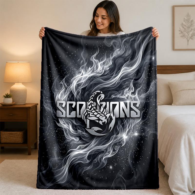 Scorpions Print Flannel Blanket Cozy Lightweight Plush Throw Blanket For Bed Sofa Household Use