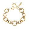 Simple Elegant Designs Gold Silver Two Tone Stainless Steel Circular Bracelet Stylish Jewelry for Women