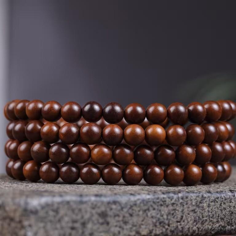 Natural Lightning-Scorched Jujube Wood Taoist Prayer Bracelet with Dharma Lightning Pattern and Buddhist Beads.