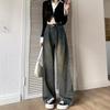 Women's White Wide-Leg Jeans, 2025 Spring/Summer, Pleated High-End, Loose Drapey Full-Length Pants.