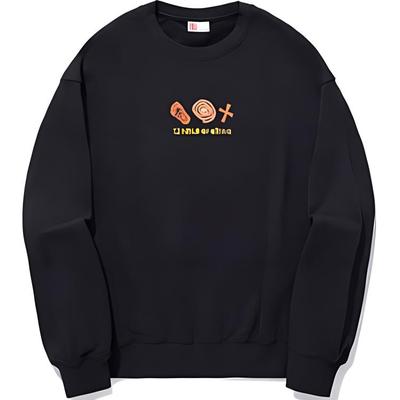Li Ning Loose Casual Comfortable Pullover Sweatshirt Unisex Sweatshirt Black AWDT705-1