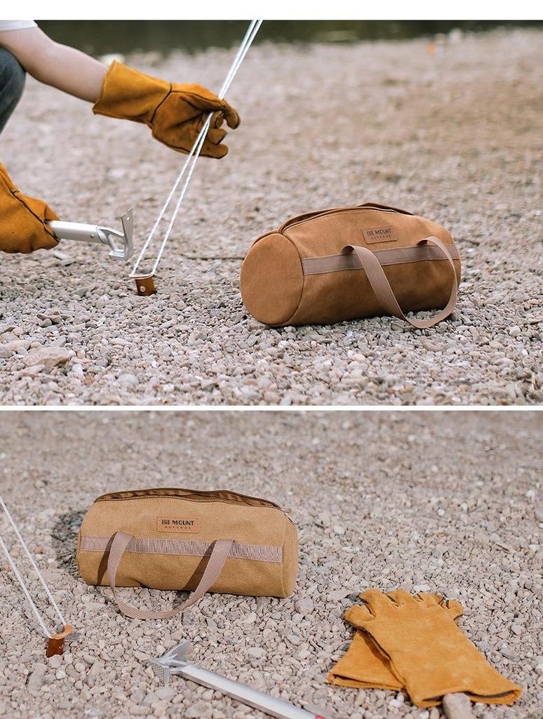 Camping Ground Nail & Tool Storage Bag - Portable Cylinder Organizer for Outdoor Accessories