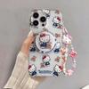 Magnetic Wireless Charging Hello Kitty Bracket Chain Case For Iphone 15 14 13 12 11 Pro Max 13 MINI XR XS Max 7 8 Plus SE Casing