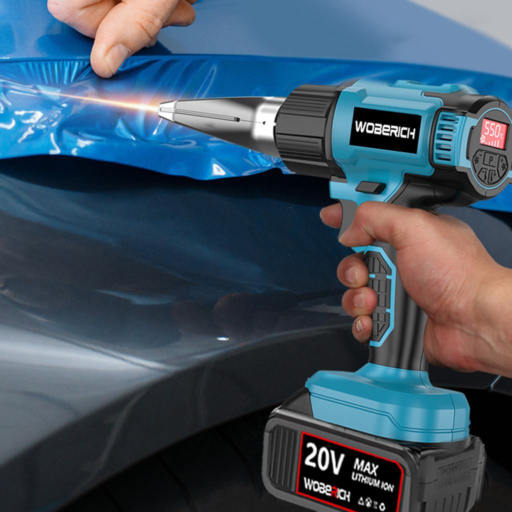 50-550℃ Temperature Adjustment Cordless Portable Heat Gun LED Temperature Display Hot Air Gun Household Power Tool Blue