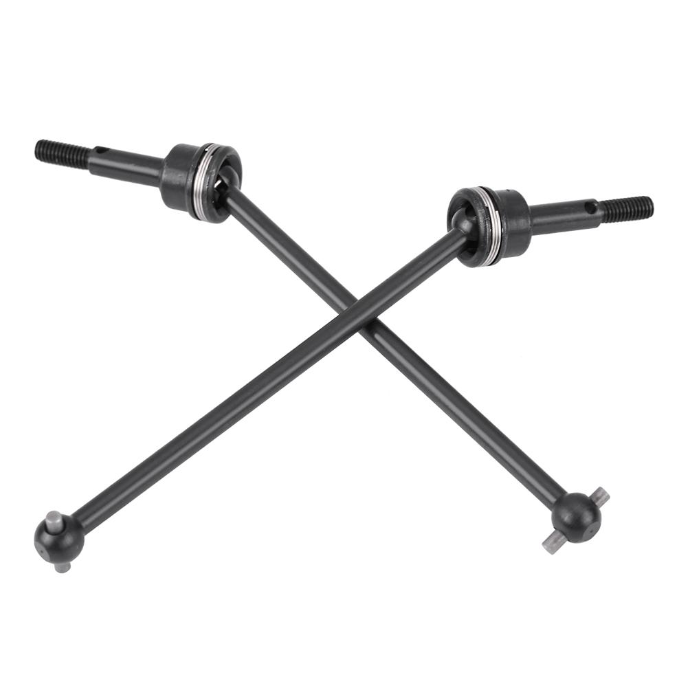 2 Pcs Metal Front Rear Universal Drive Shaft for HIMOTO E10MTL E10MT E10BP 1 10 RC Car (Black)