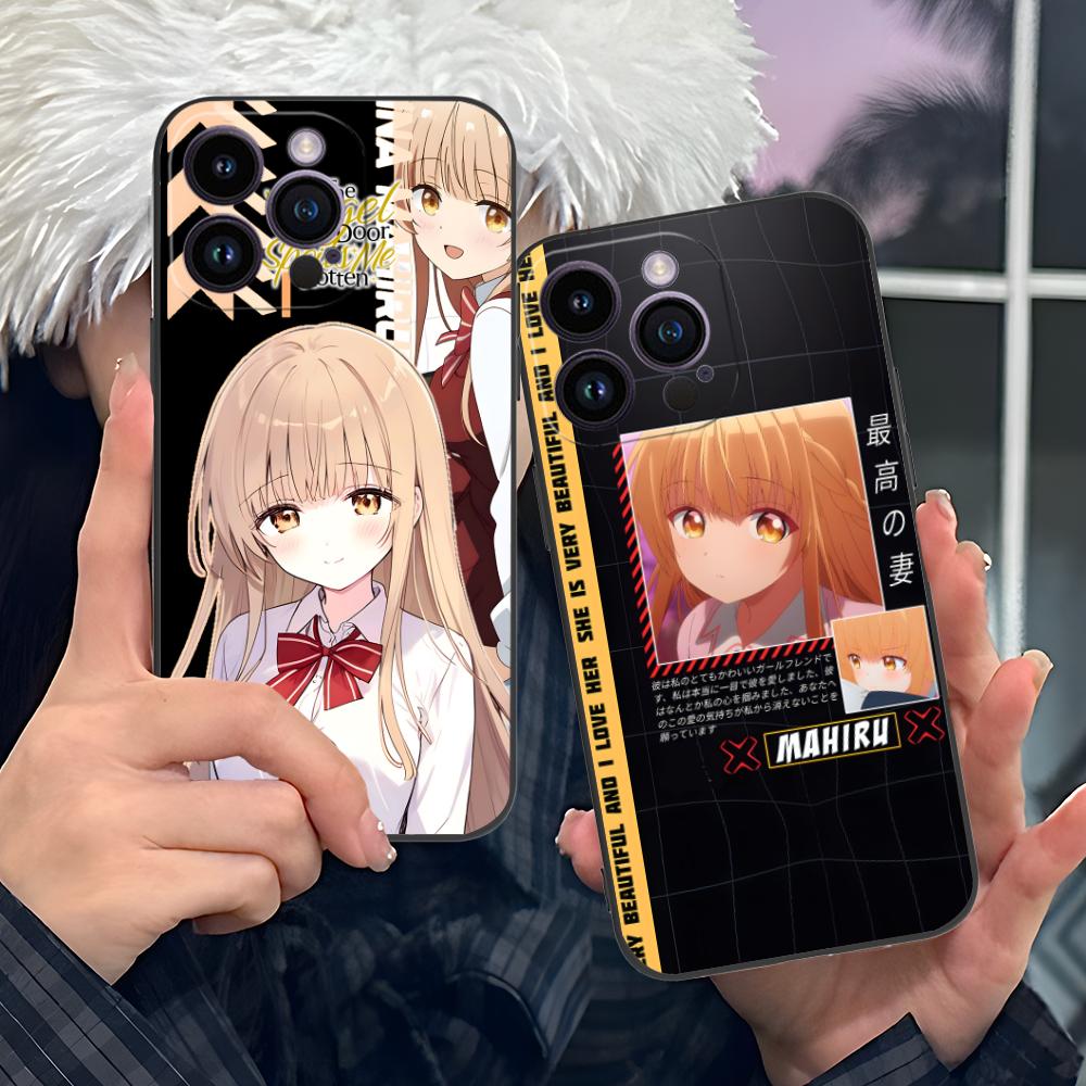 Angel Mahiru Shina Anime Phone Case for iPhone 16 15 14 13 12 11 X XR XS 8 7 Pro Max Plus Mini Colored Luxury Smartphone Pretty